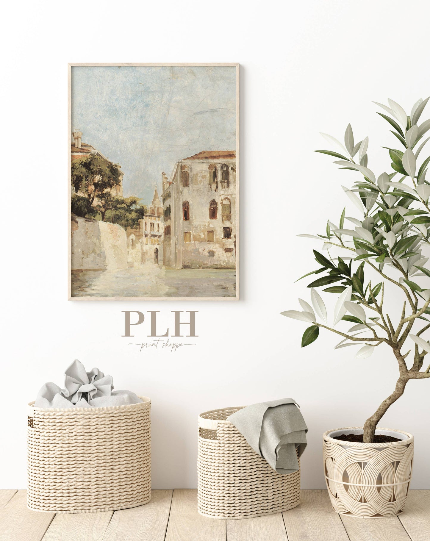 Vintage Italian Cityscape Art Print: 11"x14"