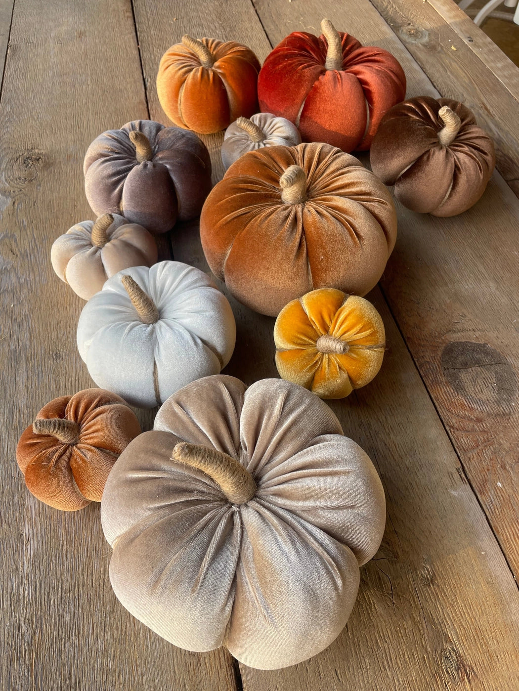 Large Carmel Velvet Pumpkin