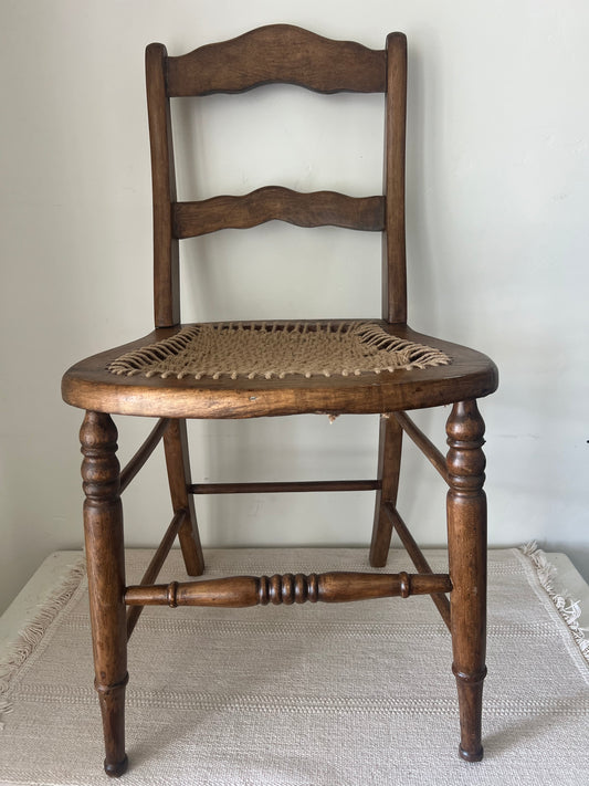 Vintage Chair with weaved Jute seat