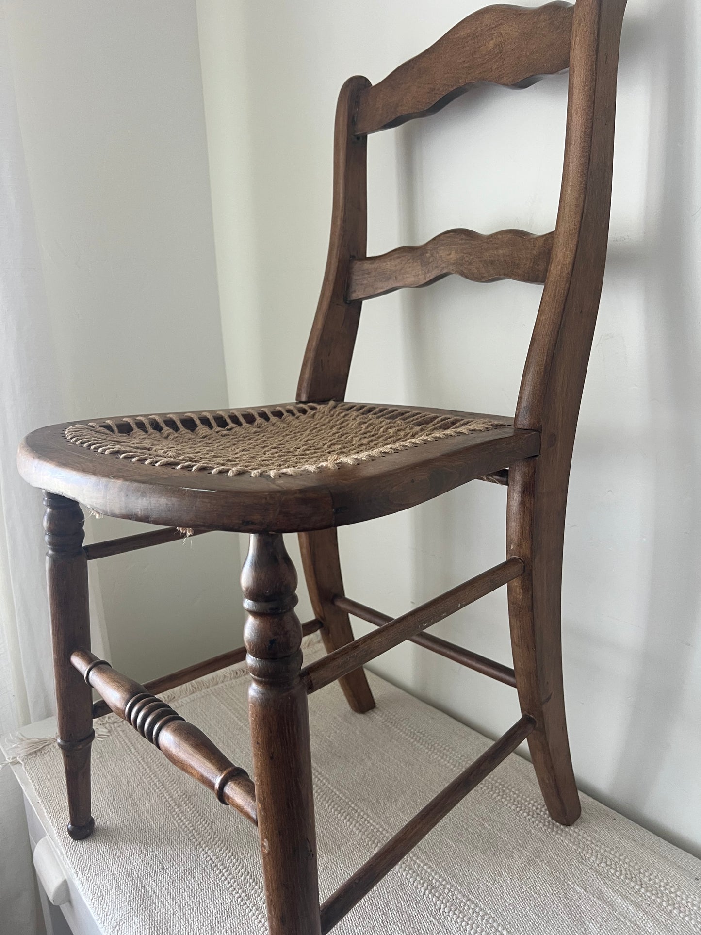Vintage Chair with weaved Jute seat