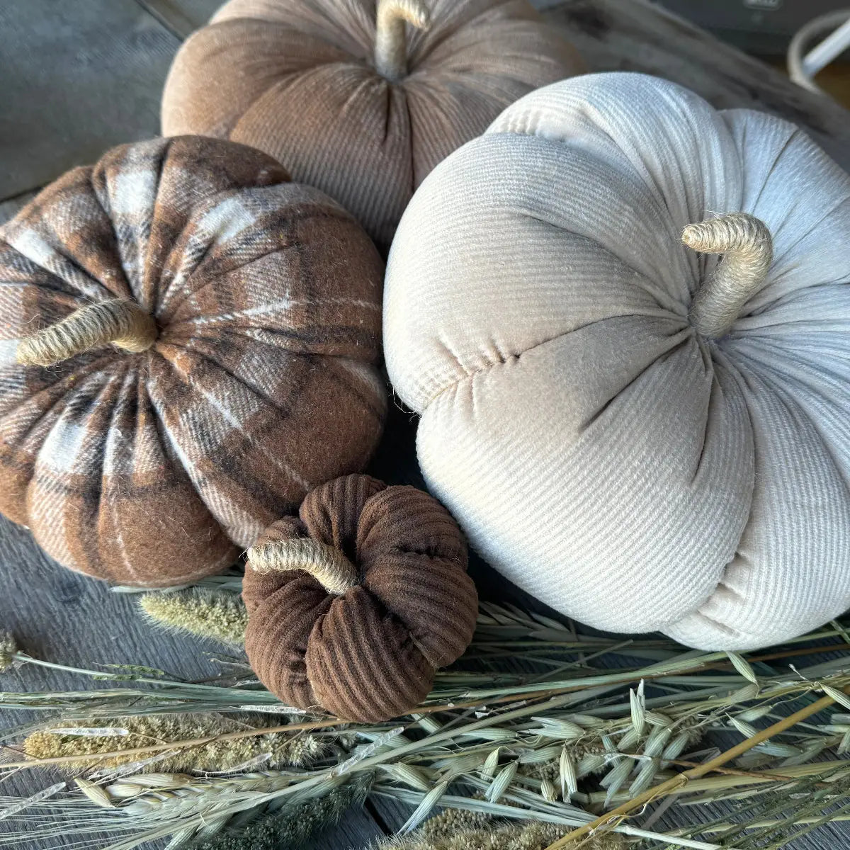 Large Almond Corduroy Pumpkin