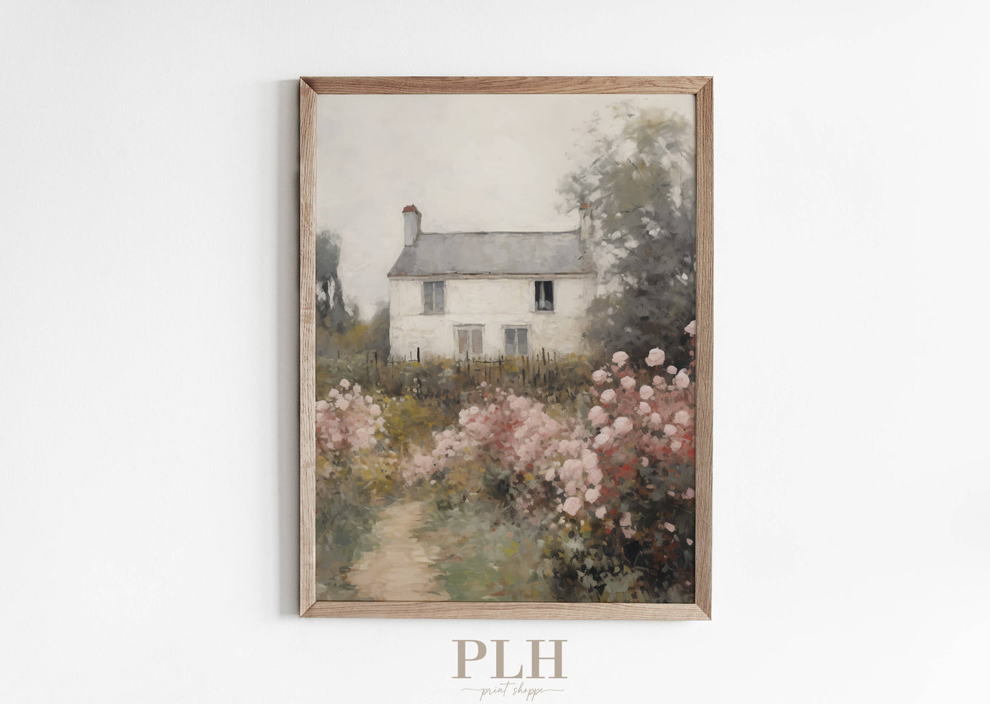 Vintage Landscape Spring House Art Print: 5"x7"