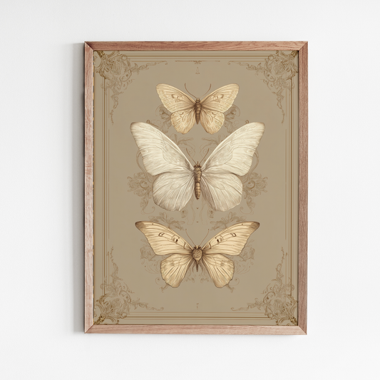 Vintage Butterflies Art Print: 8"x10"