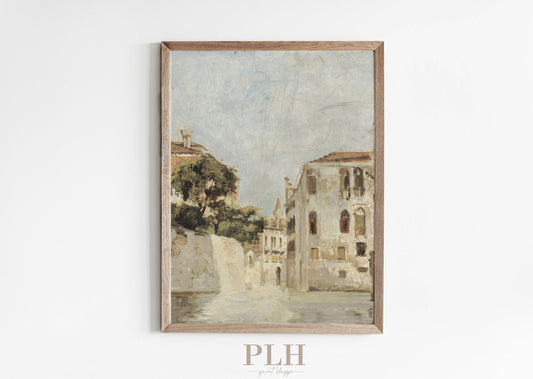 Vintage Italian Cityscape Art Print: 11"x14"