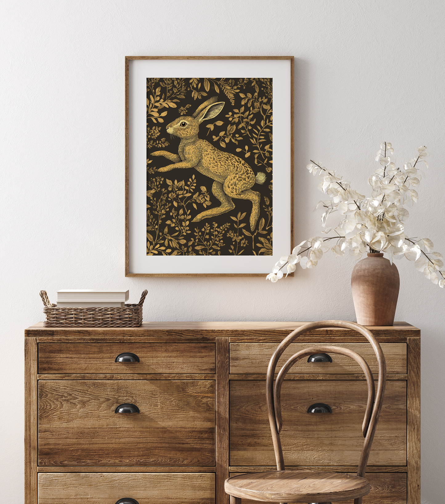 Rabbit Wallpaper Art Print: 5"x7"